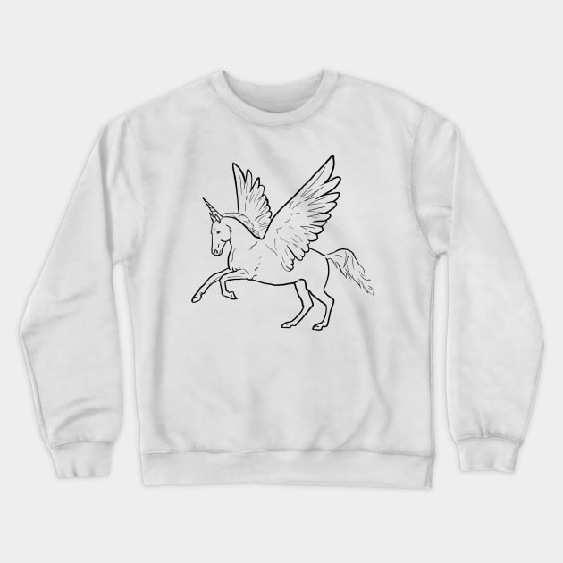 Unicorn + Pegasus = Alicorn! Crewneck Sweatshirt by Elizabeths-Arts